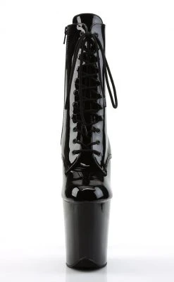 Pleaser FLAMINGO-1020 Black Patent Ankle Boots 10 Pleaser FLAMINGO-1020 Black Patent Ankle Boots