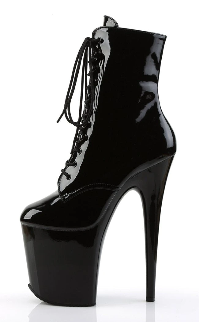 Pleaser FLAMINGO-1020 Black Patent Ankle Boots 7 Pleaser FLAMINGO-1020 Black Patent Ankle Boots