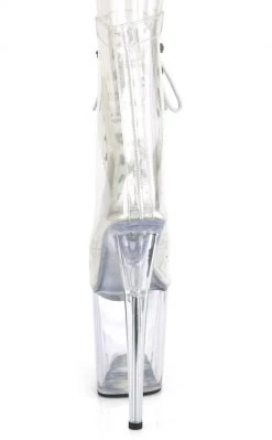 Pleaser Pole Shoes FLAMINGO-1020 Clear Lace Up Boots