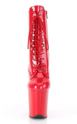 Pleaser Pole Shoes FLAMINGO-1020 Red Patent Ankle Boots