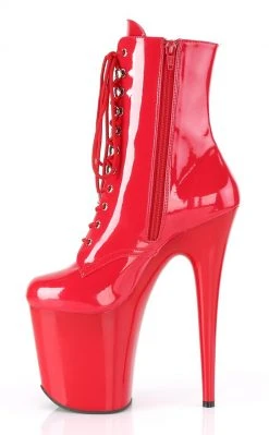 Pleaser Pole Shoes FLAMINGO-1020 Red Patent Ankle Boots