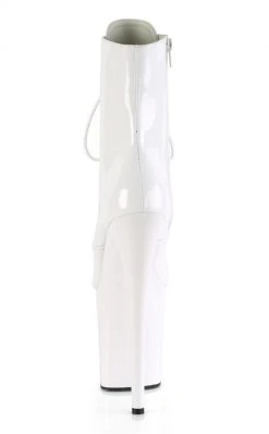 Pleaser Pole Shoes FLAMINGO-1020 White Patent Ankle Boots