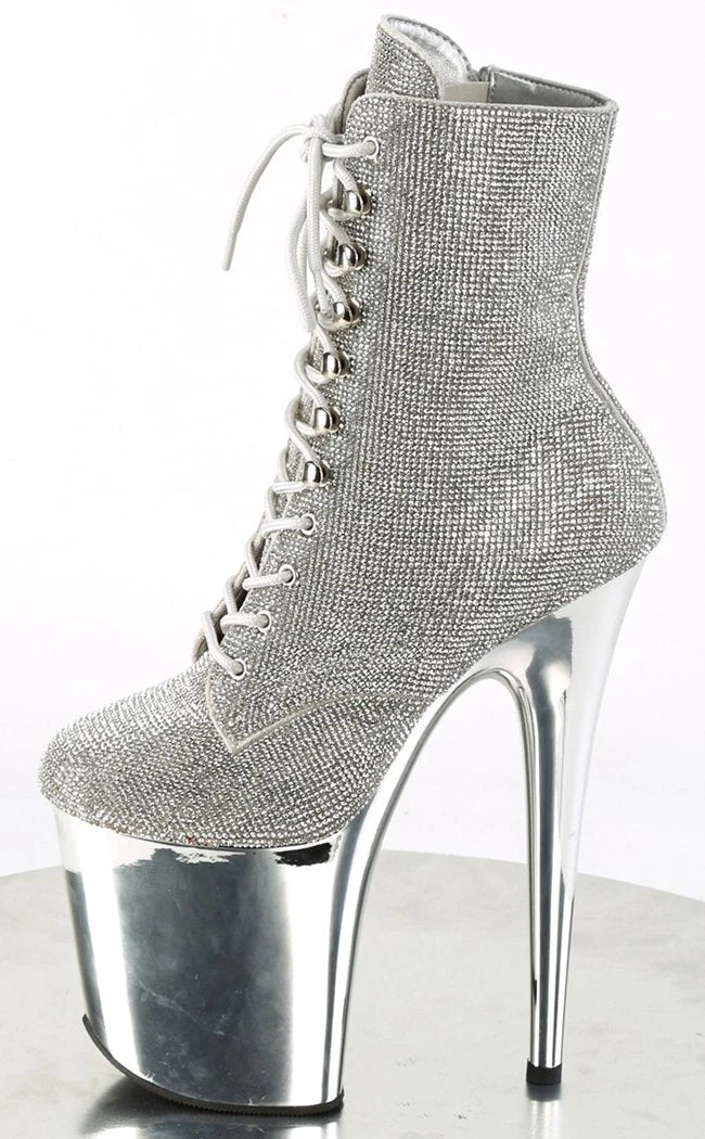 Pleaser FLAMINGO-1020CHRS Silver Rhinestone Chrome Boots 5 Pleaser FLAMINGO-1020CHRS Silver Rhinestone Chrome Boots