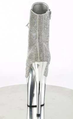 Pleaser FLAMINGO-1020CHRS Silver Rhinestone Chrome Boots 10 Pleaser FLAMINGO-1020CHRS Silver Rhinestone Chrome Boots