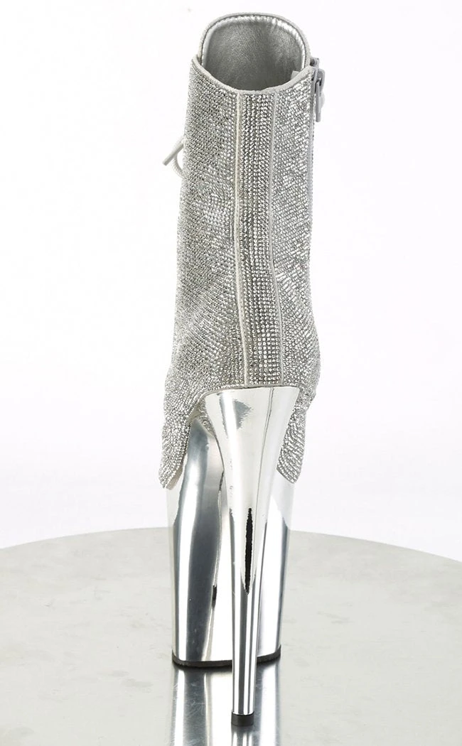 Pleaser FLAMINGO-1020CHRS Silver Rhinestone Chrome Boots 6 Pleaser FLAMINGO-1020CHRS Silver Rhinestone Chrome Boots