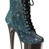 Pleaser FLAMINGO-1020CHRS Turquoise Rhinestone/Pewter Chrome Boots 2 Pleaser FLAMINGO-1020CHRS Turquoise Rhinestone/Pewter Chrome Boots