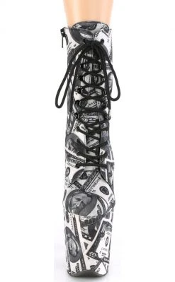 Pleaser FLAMINGO-1020DP Money Print Boots Pole Shoes