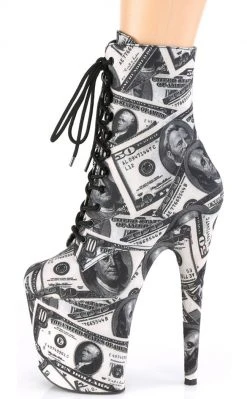 Pleaser FLAMINGO-1020DP Money Print Boots Pole Shoes