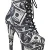 Pleaser FLAMINGO-1020DP Money Print Boots Pole Shoes