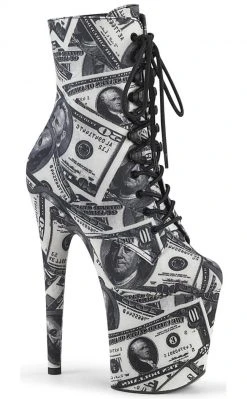 Pleaser FLAMINGO-1020DP Money Print Boots Pole Shoes