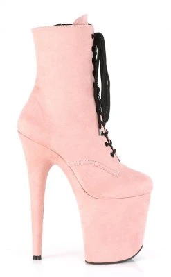 Pleaser FLAMINGO-1020FS Baby Pink Faux Suede Boots