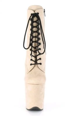 Pleaser FLAMINGO-1020FS Beige Faux Suede Boots