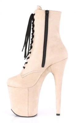 Pleaser FLAMINGO-1020FS Beige Faux Suede Boots