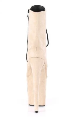 Pleaser FLAMINGO-1020FS Beige Faux Suede Boots