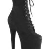 Pleaser FLAMINGO-1020FS Black Faux Suede Boots Pole Shoes