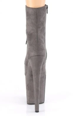 Pleaser Pole Shoes FLAMINGO-1020FS Grey Faux Suede/Grey Faux Suede Boots