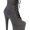 Pleaser Pole Shoes FLAMINGO-1020FS Grey Faux Suede/Grey Faux Suede Boots 1 Pleaser Pole Shoes FLAMINGO-1020FS Grey Faux Suede/Grey Faux Suede Boots