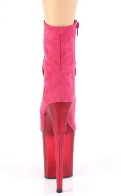 Pleaser FLAMINGO-1020FST Pink Suede Tinted Boots