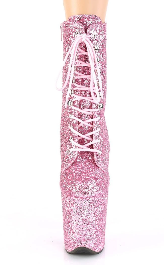 Pleaser FLAMINGO-1020GWR Baby Pink Glitter Boots Pole Shoes 4 Pleaser FLAMINGO-1020GWR Baby Pink Glitter Boots Pole Shoes