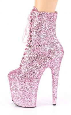 Pleaser FLAMINGO-1020GWR Baby Pink Glitter Boots Pole Shoes 9 Pleaser FLAMINGO-1020GWR Baby Pink Glitter Boots Pole Shoes