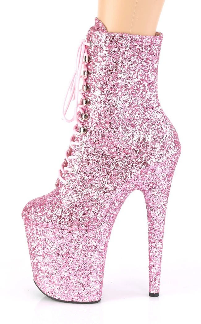 Pleaser FLAMINGO-1020GWR Baby Pink Glitter Boots Pole Shoes 5 Pleaser FLAMINGO-1020GWR Baby Pink Glitter Boots Pole Shoes
