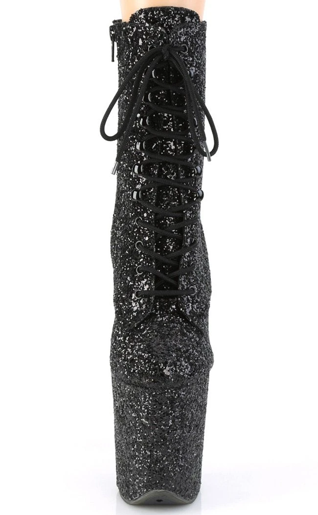 Pleaser Pole Shoes FLAMINGO-1020GWR Black Glitter Boots 4 Pleaser Pole Shoes FLAMINGO-1020GWR Black Glitter Boots