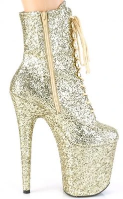 Pleaser Pole Shoes FLAMINGO-1020GWR Gold Glitter Boots