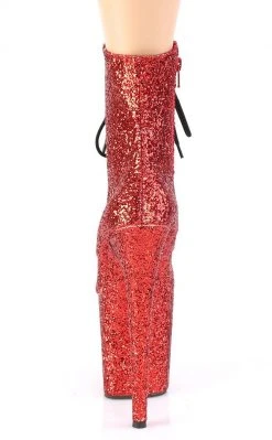 Pleaser FLAMINGO-1020GWR Red Glitter Boots Pole Shoes