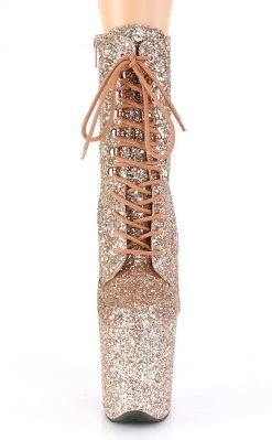 Pleaser FLAMINGO-1020GWR Rose Gold Glitter Boots 8 Pleaser FLAMINGO-1020GWR Rose Gold Glitter Boots