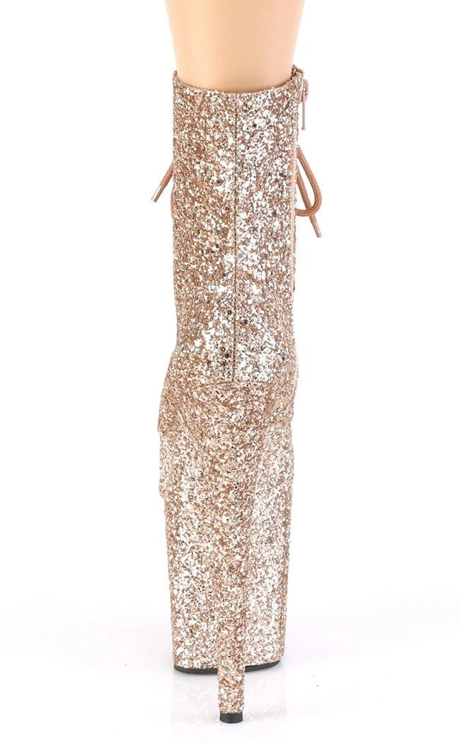 Pleaser FLAMINGO-1020GWR Rose Gold Glitter Boots 6 Pleaser FLAMINGO-1020GWR Rose Gold Glitter Boots