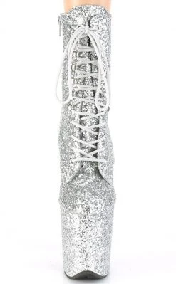 Pleaser Pole Shoes FLAMINGO-1020GWR Silver Glitter Boots