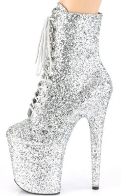 Pleaser Pole Shoes FLAMINGO-1020GWR Silver Glitter Boots