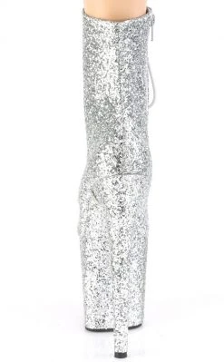 Pleaser Pole Shoes FLAMINGO-1020GWR Silver Glitter Boots