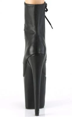 Pleaser Pole Shoes FLAMINGO-1020LWR Black Leather Ankle Boots