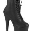 Pleaser Pole Shoes FLAMINGO-1020LWR Black Leather Ankle Boots