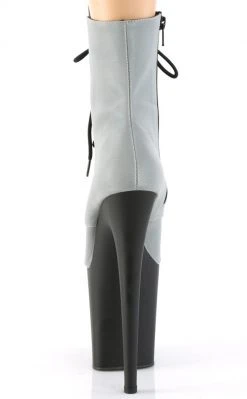 Pleaser FLAMINGO-1020REFL Silver Reflective Boots Pole Shoes