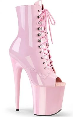 Pleaser FLAMINGO-1021 Baby Pink Ankle Boots