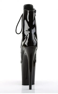 Pleaser FLAMINGO-1021 Black Patent Ankle Boots