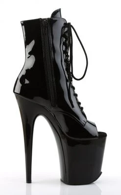 Pleaser FLAMINGO-1021 Black Patent Ankle Boots