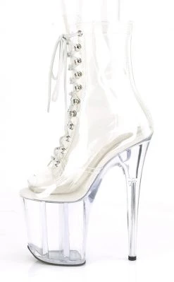Pleaser Pole Shoes FLAMINGO-1021 Clear Ankle Boots