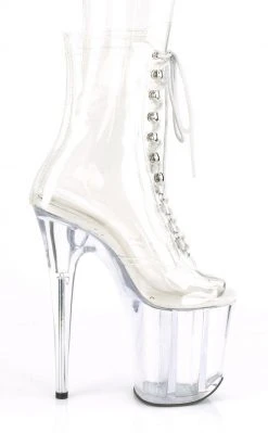 Pleaser Pole Shoes FLAMINGO-1021 Clear Ankle Boots