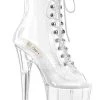 Pleaser Pole Shoes FLAMINGO-1021 Clear Ankle Boots