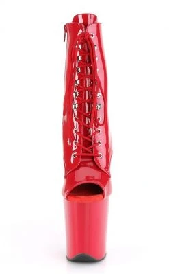 Pleaser Pole Shoes FLAMINGO-1021 Red Patent Ankle Boots