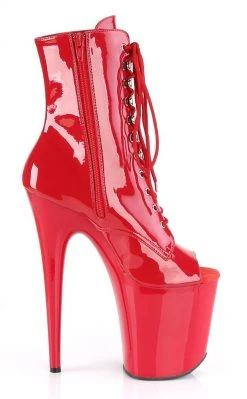 Pleaser Pole Shoes FLAMINGO-1021 Red Patent Ankle Boots
