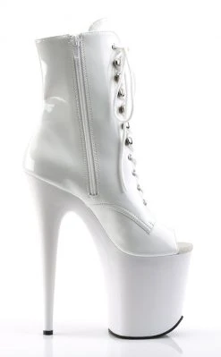 Pleaser FLAMINGO-1021 White Ankle Boots