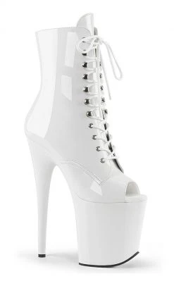 Pleaser FLAMINGO-1021 White Ankle Boots