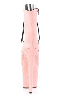 Pleaser FLAMINGO-1021FS Baby Pink Faux Suede Ankle Boots Pole Shoes
