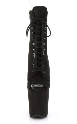 Pleaser FLAMINGO-1021FS Black Faux Suede Ankle Boots Pole Shoes