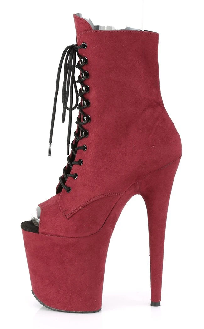 Pleaser FLAMINGO-1021FS Burgundy Faux Suede Ankle Boots 5 Pleaser FLAMINGO-1021FS Burgundy Faux Suede Ankle Boots