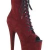 Pleaser FLAMINGO-1021FS Burgundy Faux Suede Ankle Boots